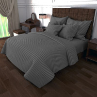 Постільна білизна Сірий страйп Бязь Люкс MERISET - Двоспальний (550113)