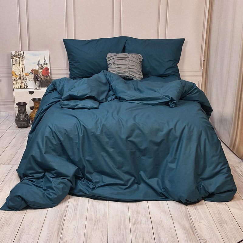 Постільна білизна Морська хвиля Ранфорс MERISET - Двоспальний на резинці (550116)