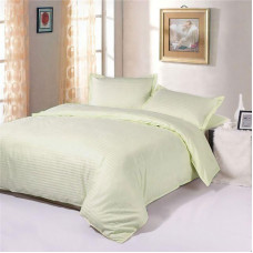 Постільна білизна Молочне Сатин страйп MERISET - Євро на резинці (550126)