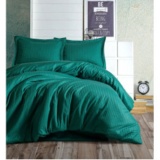 Постільна білизна GREEN Elite Сатин страйп MERISET - Полуторний на резинці (550131)