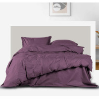 Постільна білизна DARK PLUM Сатин страйп MERISET - Сімейний на резинці (550136)