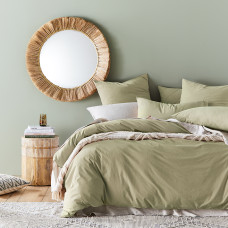 Постільна білизна Світла оливка Ранфорс MERISET - Полуторний на резинці (550222)