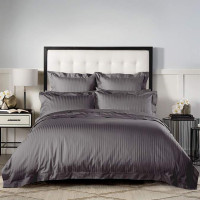 Постільна білизна DARK GREY Elite Сатин страйп MERISET - Сімейний на резинці (550224)