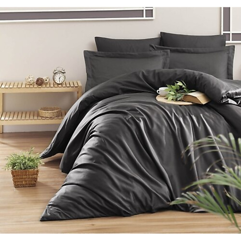 Постільна білизна ANTHRACITE Premium Сатин однотон MERISET - Двоспальний (550233)