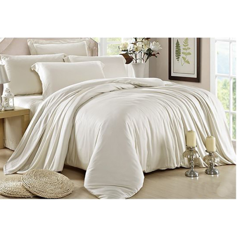 Постільна білизна MILK CHAMPAGNE Premium Сатин однотон MERISET - Сімейний на резинці (550234)