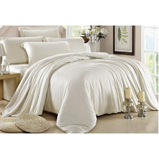 Постільна білизна MILK CHAMPAGNE Premium Сатин однотон MERISET - Полуторний на резинці (550234)