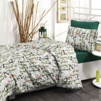 Постільна білизна Панди зелені Ранфорс MERISET - Полуторний (550249)