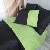 Постільна білизна PREMIERE Чорний/Фісташка Ранфорс MERISET - Сімейний (550257)