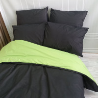 Постільна білизна ДУЕТ Чорний/Фісташка Ранфорс MERISET - Двоспальний (550260)