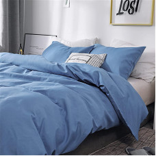 Постільна білизна Блакить Ранфорс MERISET - Євро на резинці (550264)