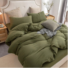 Постільна білизна Темний хакі Ранфорс MERISET - Євро на резинці (550267)