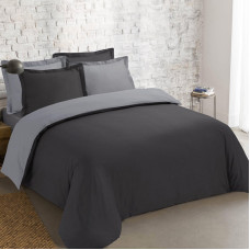Постільна білизна ДУЕТ Чорний/Сірий Ранфорс MERISET - Двоспальний (550278)