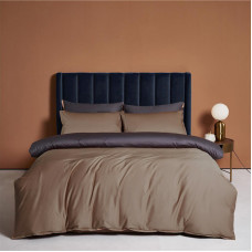 Постільна білизна ДУЕТ FRAPPE/ANTHRACITE Premium Сатин однотон MERISET - Євро на резинці (550379)