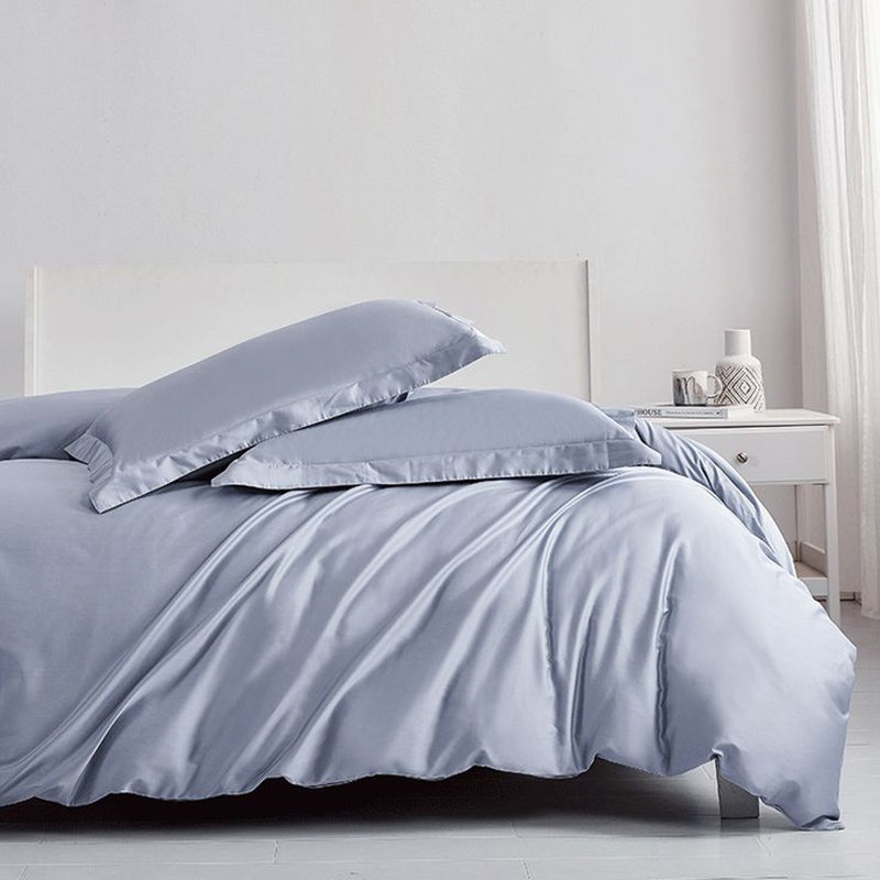 Постільна білизна FOREVER BLUE Premium Сатин однотон MERISET - Євро на резинці (550383)