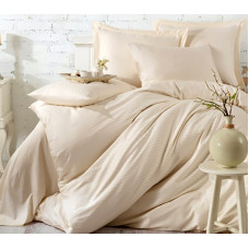 Постільна білизна CREAM Elite Сатин страйп MERISET - Двоспальний на резинці (550388)