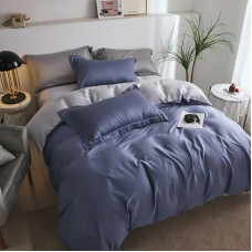 Постільна білизна ДУЕТ INDIGO/TRUE GREY Premium Сатин однотон MERISET - Полуторний (550389)
