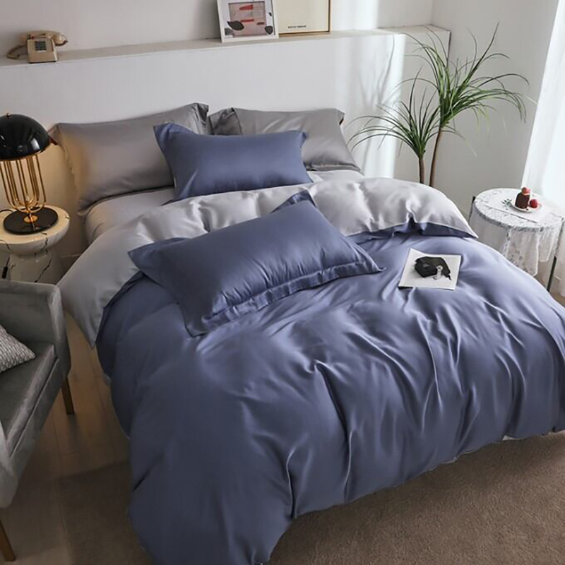 Постільна білизна ДУЕТ INDIGO/TRUE GREY Premium Сатин однотон MERISET - Полуторний (550389)