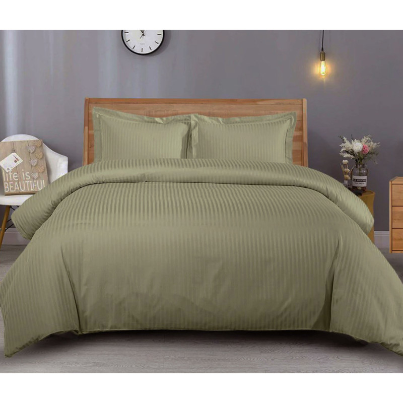 Постільна білизна LIGHT OLIVE Elite Сатин страйп MERISET - Сімейний (550394)