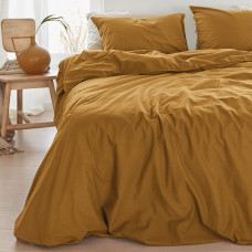 Постільна білизна Охра Ранфорс MERISET - Двоспальний на резинці (550401)