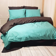 Постільна білизна ДУЕТ М'ятна лагуна/Антрацит MERISET - Полуторний на резинці (550447)