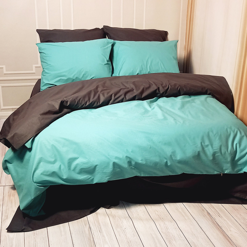 Постільна білизна ДУЕТ М'ятна лагуна/Антрацит MERISET - Полуторний (550447)