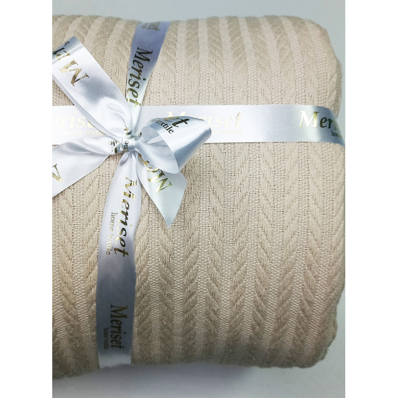 Покривало Піке КОСИЧКА Ніжна пудра MERISET - 230х240 (550483)