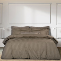 Постільна білизна KHAKI Elite Сатин страйп MERISET - Євро на резинці (550554)