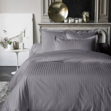 Постільна білизна SLATE GRAY Elite Сатин страйп MERISET - Полуторний на резинці (550558)