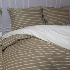 Постільна білизна Смужка оливкова Ранфорс MERISET - Полуторний (550655)