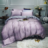 Постільна білизна LILAC FOG/PLATINUM Premium Сатин однотон MERISET - Полуторний на резинці (550664)