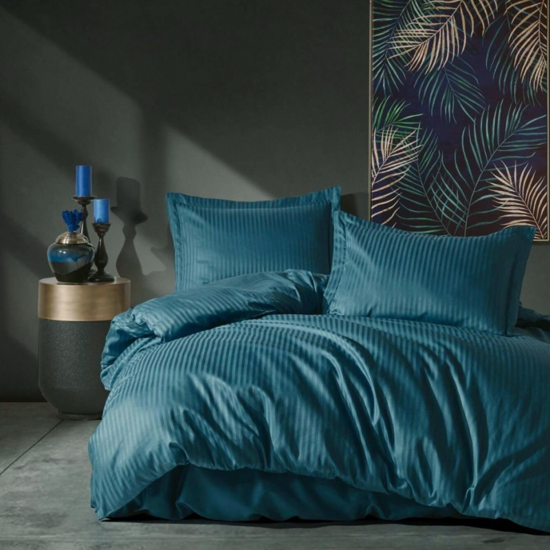 Постільна білизна SEA WAVE Elite Сатин страйп MERISET - Сімейний на резинці (550666)