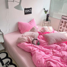 Постільна білизна ДУЕТ Барбі/Пудра Ранфорс MERISET - Євро на резинці (550692)