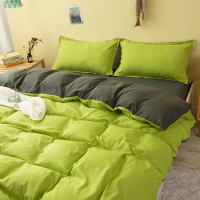 Постільна білизна ДУЕТ Фісташка/Темний хакі Ранфорс MERISET - Двоспальний на резинці (550695)