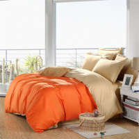 Постільна білизна ДУЕТ Помаранчевий/Крем-брюле Ранфорс MERISET - Двоспальний на резинці (550699)