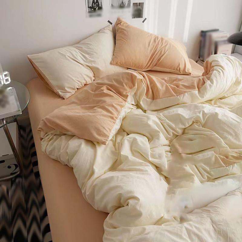 Постільна білизна ДУЕТ Пломбірне морозиво/Крем-брюле Ранфорс MERISET - Двоспальний (550700)