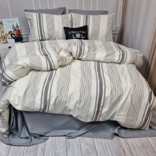 Постільна білизна NOSTALGIC stripe Тенсел/Ранфорс MERISET - Євро на резинці (550857)