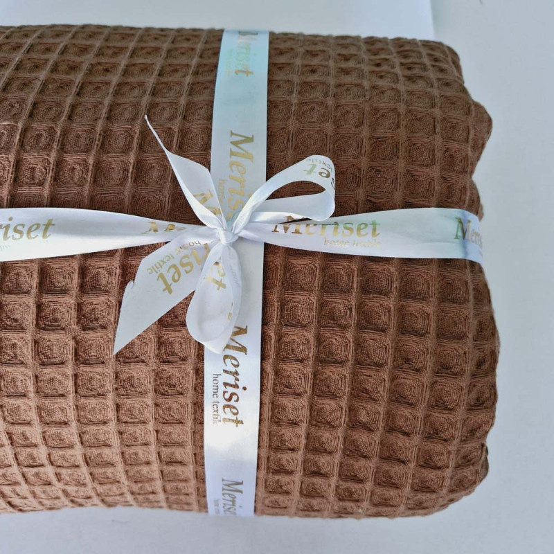 Покривало Піке ГРЕЦЬКЕ Коричневе MERISET - 200х230 (560153)