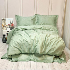 Постільна білизна GREEN FOG DAMASK Жакард MERISET - Полуторний (560376)