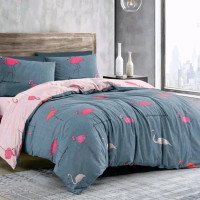 Постільна білизна Веселі фламінго Бязь Люкс MERISET - Полуторний на резинці (560439)