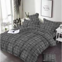 Постільна білизна Шотландка Бязь Люкс MERISET - Сімейний на резинці (560441)