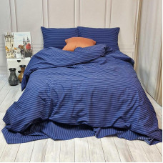 Постільна білизна Синій страйп Бязь MERISET - Євро на резинці (560578)