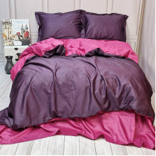 Постільна білизна ДУЕТ VIOLET FLOWER/BERRY Premium Сатин однотон MERISET - Євро (560629)