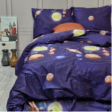 Підліткова постільна білизна Планети Сатин MERISET - Підлітковий 1,5 на резинці (560779)