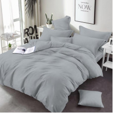 Постільна білизна Сіра однотонна Бязь MERISET - Сімейний на резинці (560783)