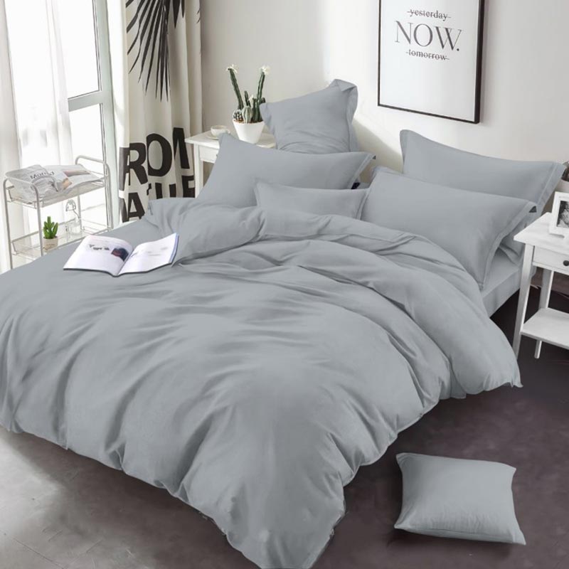 Постільна білизна Сіра однотонна Бязь MERISET - Сімейний на резинці (560783)