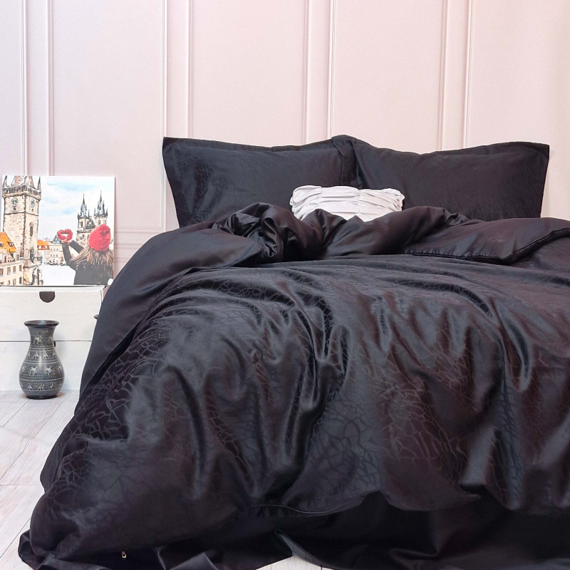 Постільна білизна Жакард BLACK ELEGANT сатин MERISET - Сімейний (560790)