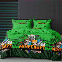 Постільна білизна MINECRAFT зелений Бязь Люкс MERISET - Євро на резинці (560632)