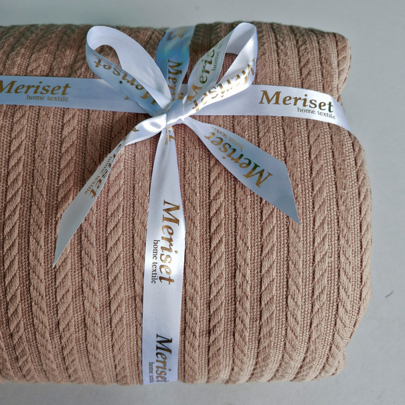 Покривало Піке КОСИЧКА Капучіно MERISET - 160х230 (560035)