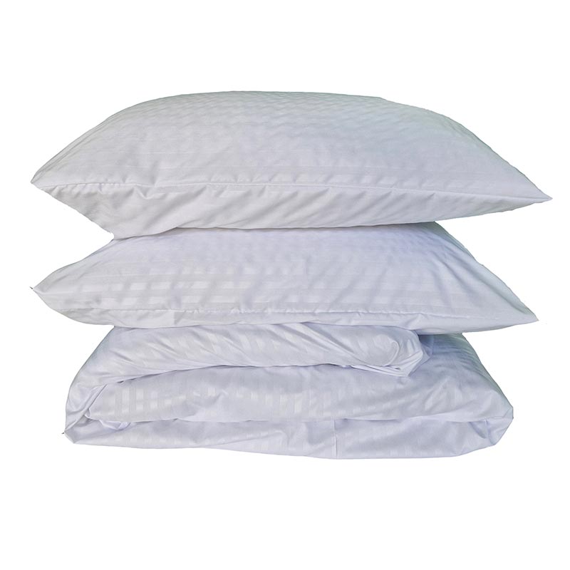 Постільна білизна Мікрофібра Біла страйп ГОТЕЛЬ MERISET - Сімейний (560864)