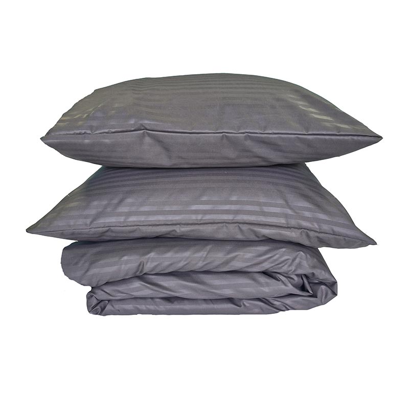 Постільна білизна Мікрофібра Сіра страйп ГОТЕЛЬ MERISET - Євро (560867)